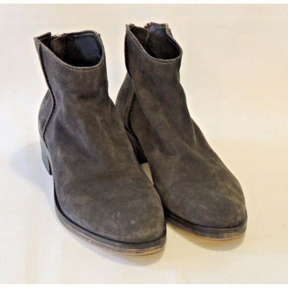 Dolce Vita Cassius Anthracite Grey Suede Back Zip‎ Ankle Booties Sz. 8.5 - Picture 1 of 7
